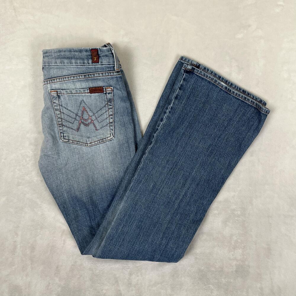 7 For All Mankind Bootcut Jeans Womens 28 Blue Medium Stretch Denim USAb Y2K